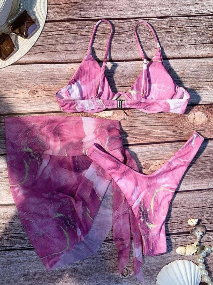 Bañador bikini estampado de mármol HE07