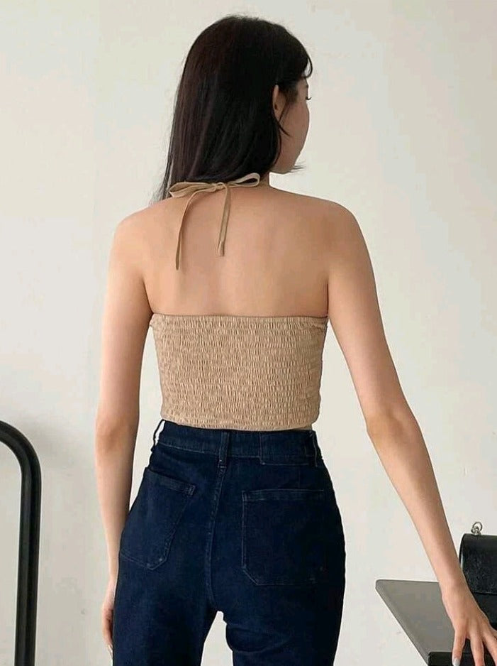 Top halter de espalda abierta (892)