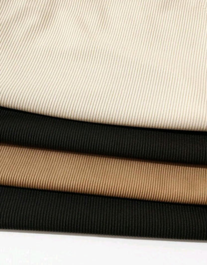 1 Pieza Body Unicolor Tejido de Canalé (985)