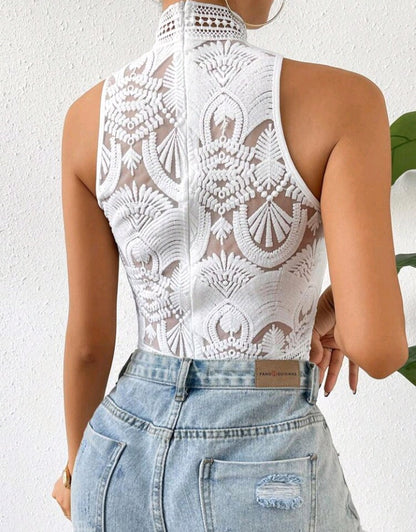 Body de Cuello Halter con Encaje (517)
