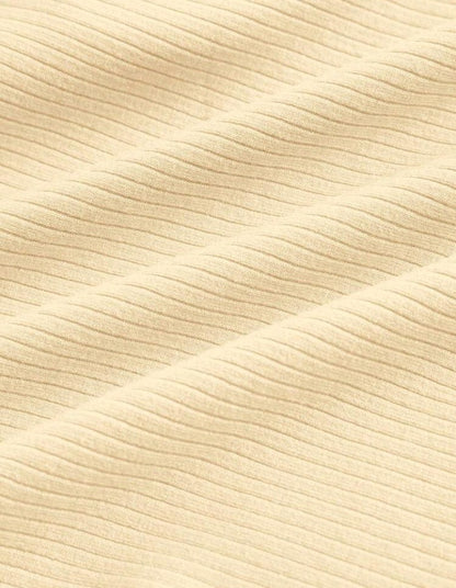 Camiseta Tejido de Canalé con Cuello Cuadrado (578)