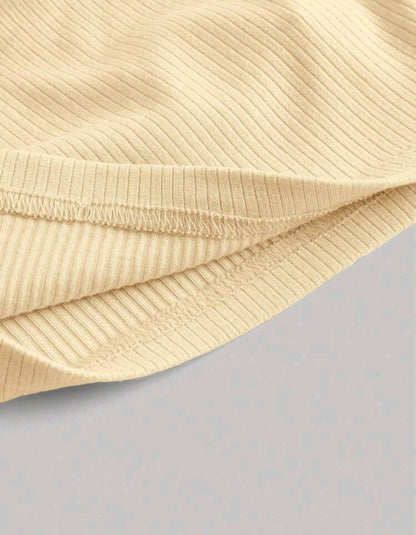 Camiseta Tejido de Canalé con Cuello Cuadrado (578)