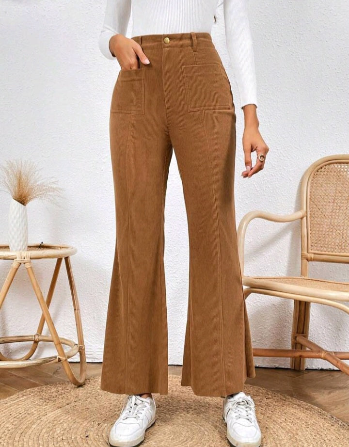 Pantalones Acampanados de Talle Alto(596)