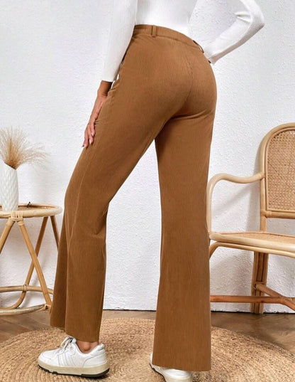 Pantalones Acampanados de Talle Alto(596)