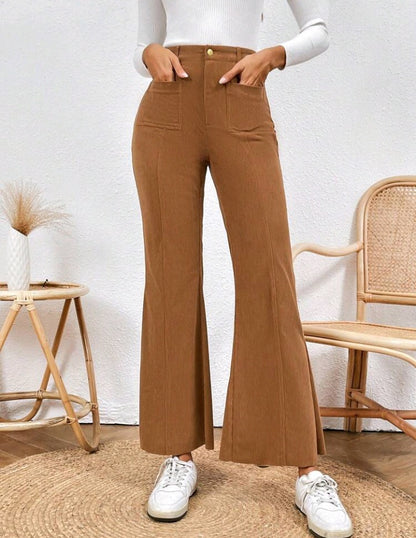 Pantalones Acampanados de Talle Alto(596)