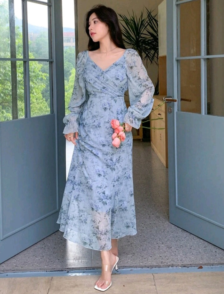 Vestido Cruzado de Manga Larga con HQ03