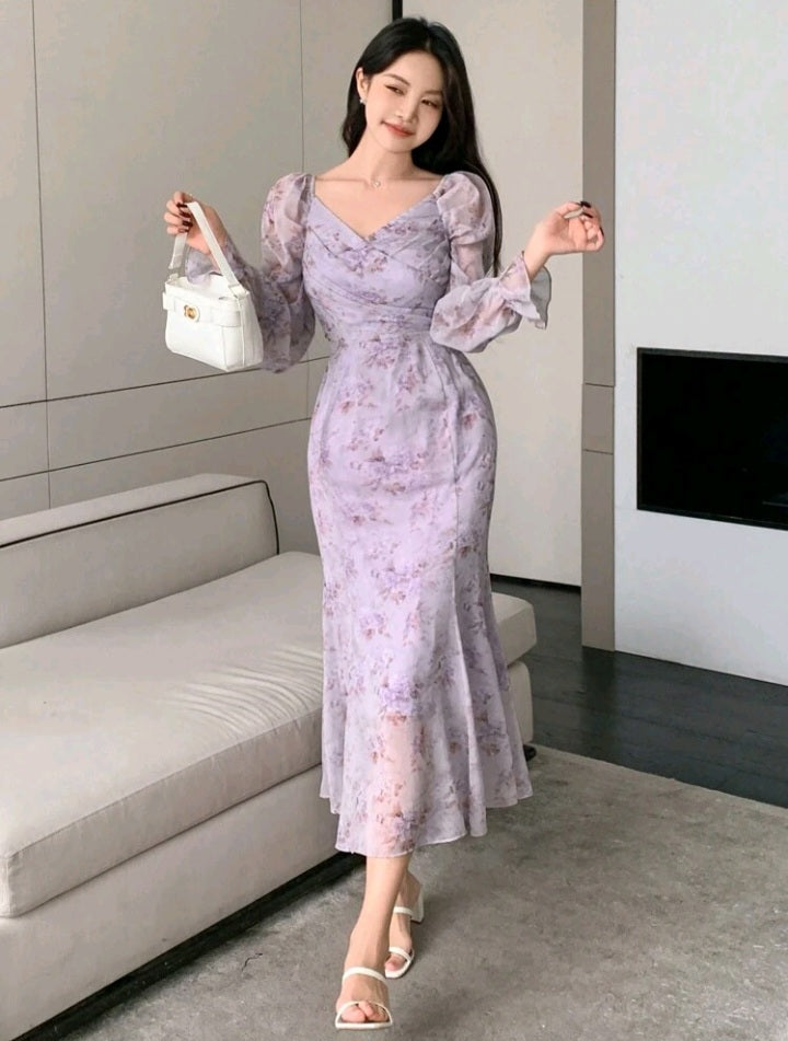 Vestido Cruzado de Manga Larga con HQ03