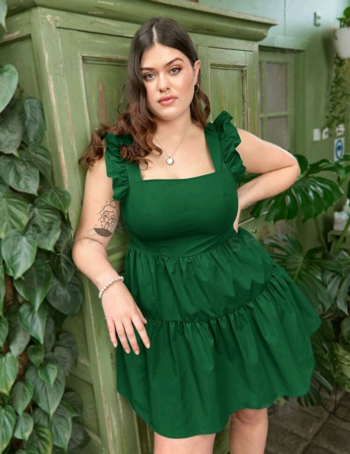 Vestido Sisa con Fruncido Bajo con Volante II02