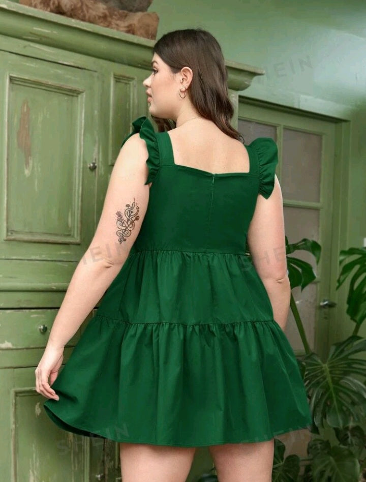 Vestido Sisa con Fruncido Bajo con Volante II02