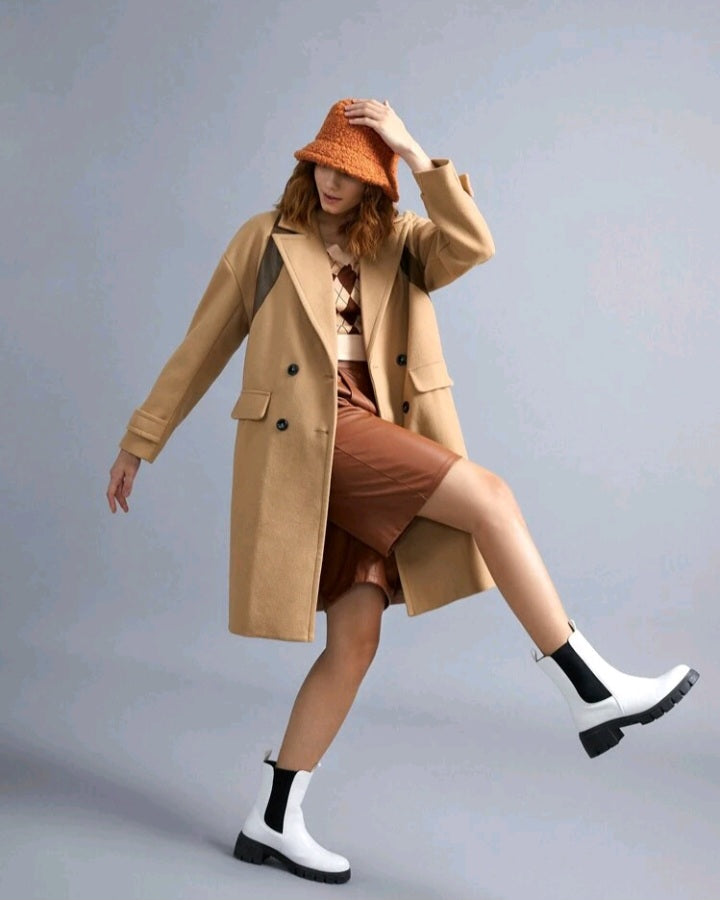 Abrigo con Botones con Abertura Trasera (344)