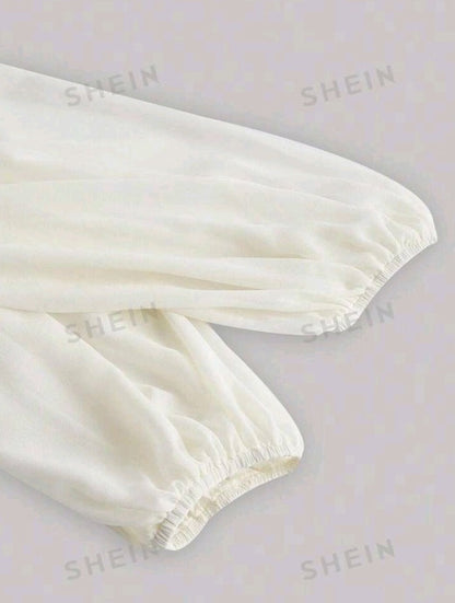 Vestido plus con mangas de farol II07