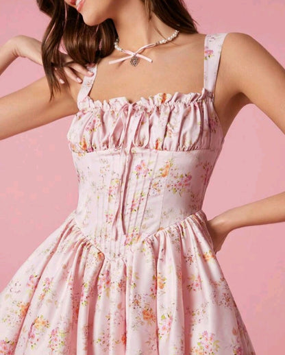 Vestido Corto Tipo Milkmaid KB02