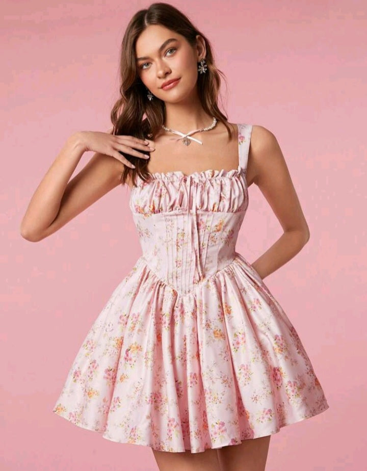 Vestido Corto Tipo Milkmaid KB02