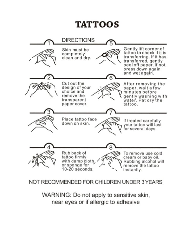 20 Hojas de Tatuajes Temporales KH04