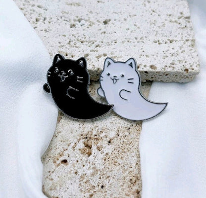 Broche de Gato Fantasma Ying Yang LA010