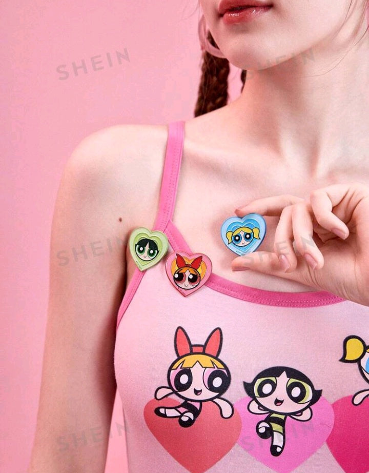 Broche con Forma de Corazón de Las Chicas Superpoderosas LD03