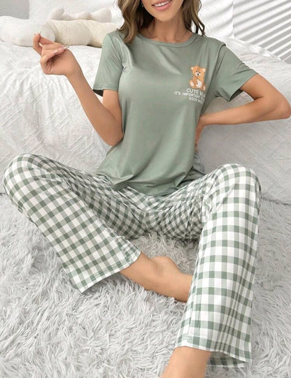 Conjunto de Pijama con Estampado de Oso LÑ04