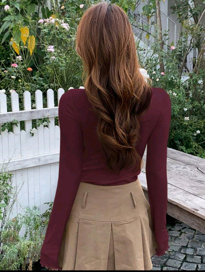 Camiseta de cuello alto Sólido EG06