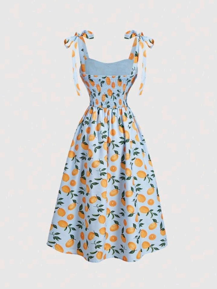 Vestido con Estampado de Frutas LZ010