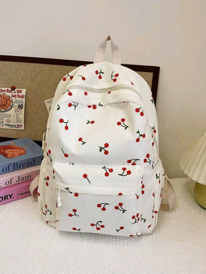 Mochila Grande con Estampado de Cerezas E25MA05