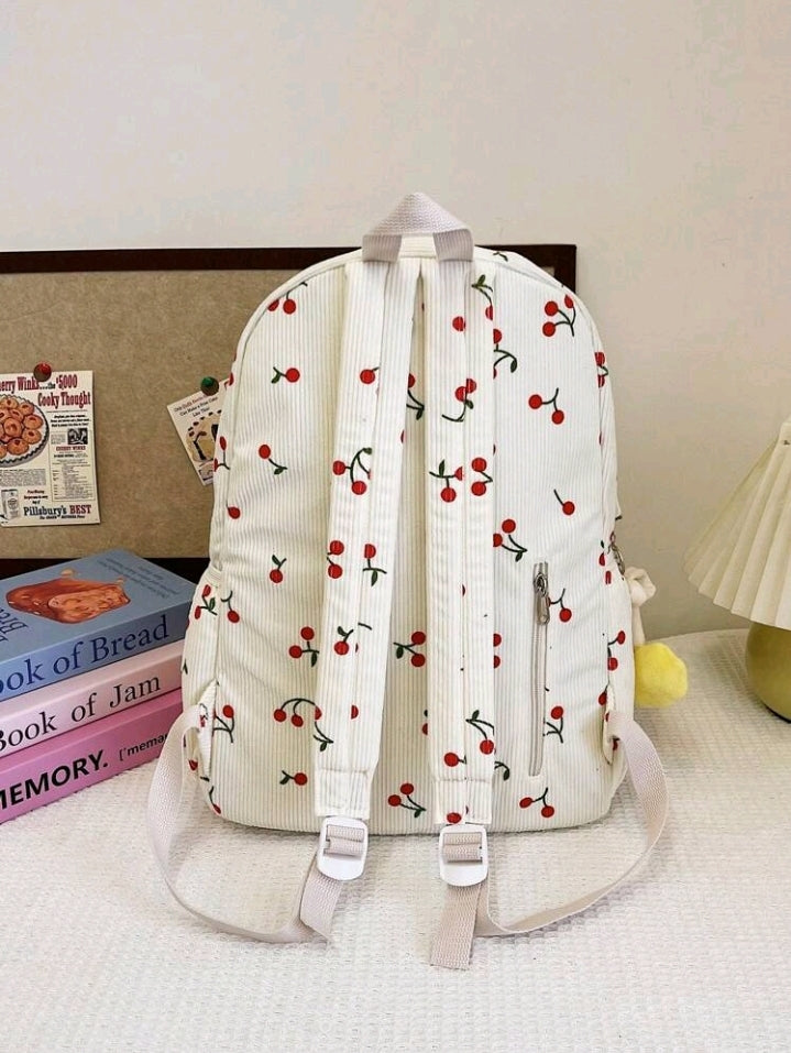 Mochila Grande con Estampado de Cerezas E25MA05