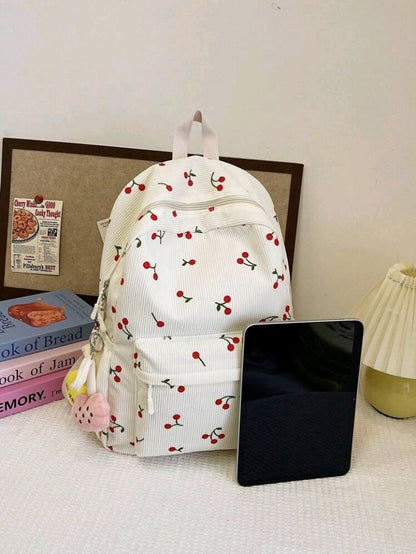 Mochila Grande con Estampado de Cerezas E25MA05