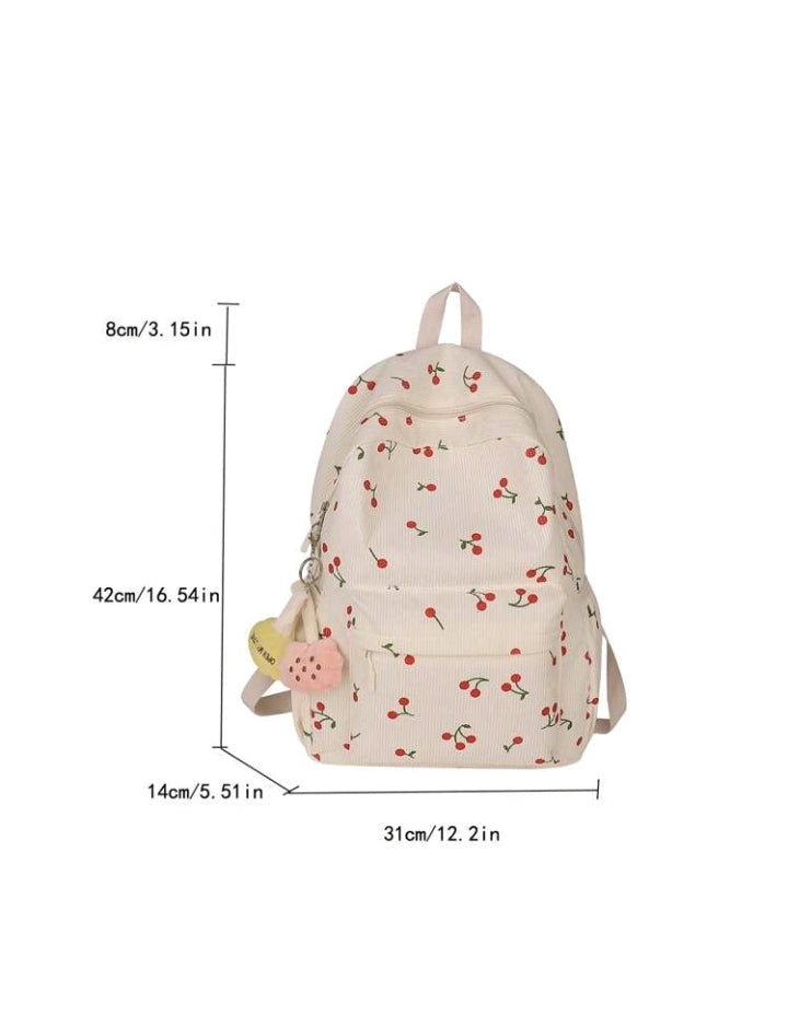 Mochila Grande con Estampado de Cerezas E25MA05