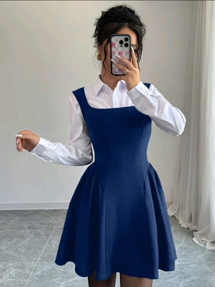 Vestido con Ruches y Bajo en Línea A MA07