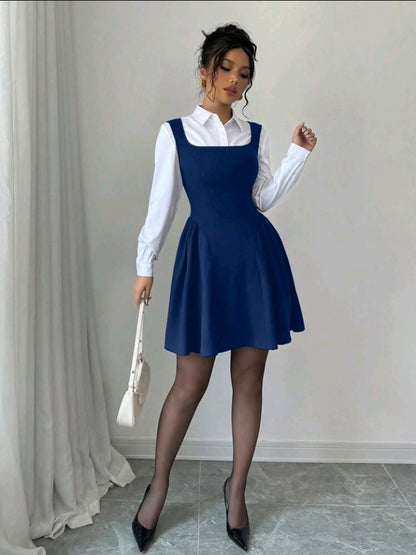 Vestido con Ruches y Bajo en Línea A MA07