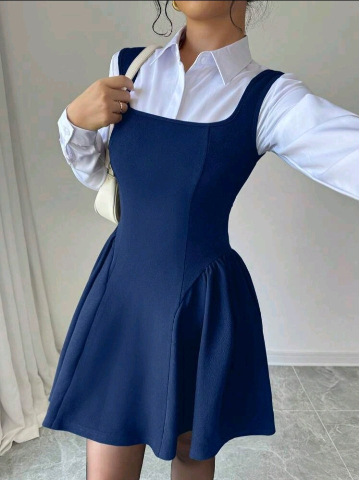 Vestido con Ruches y Bajo en Línea A MA07