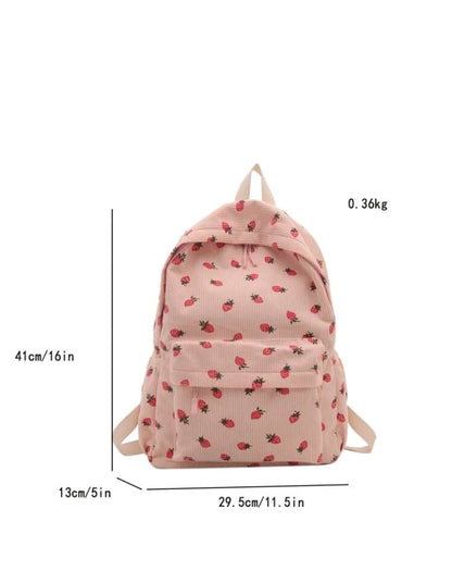 Mochila Casual con Estampado de Fresa E25MQ07