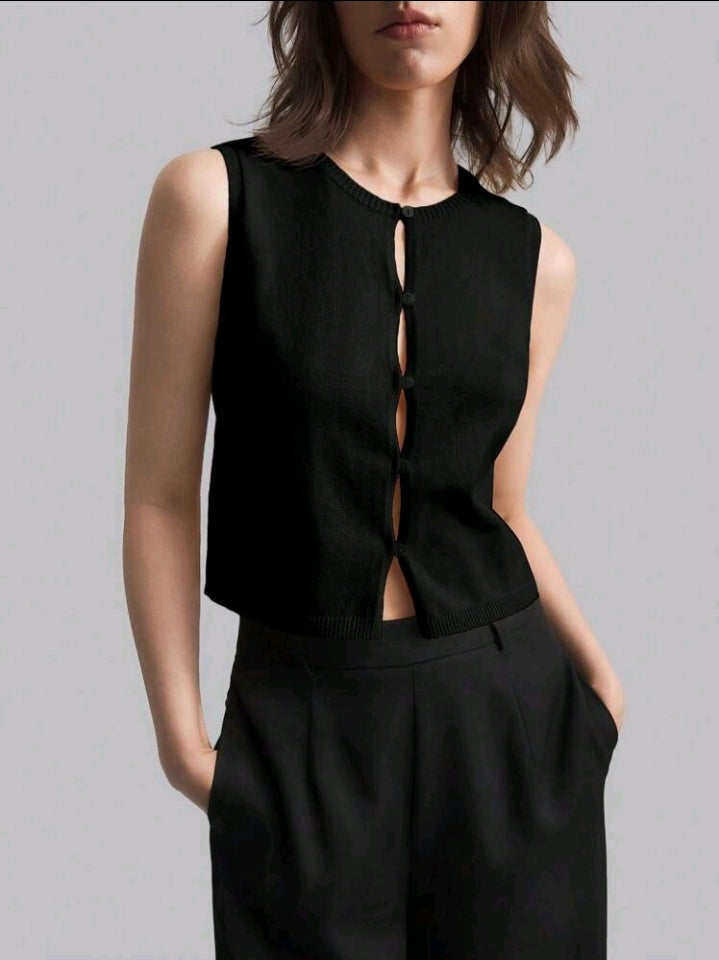 Chaleco de Punto con Botones E25MS06