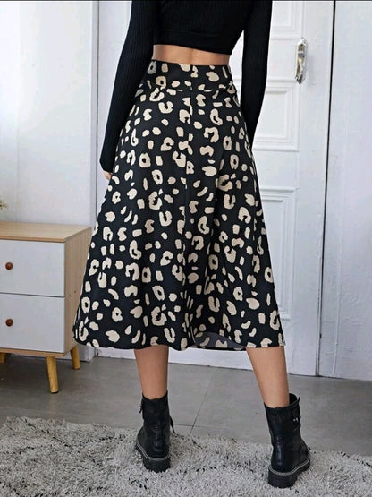 Falda Estampada de Muslo con Abertura E25MS08