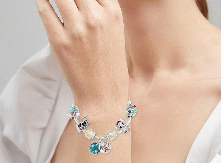 Pulsera Ohana con Charms de Lilo y Stitch F25MV02