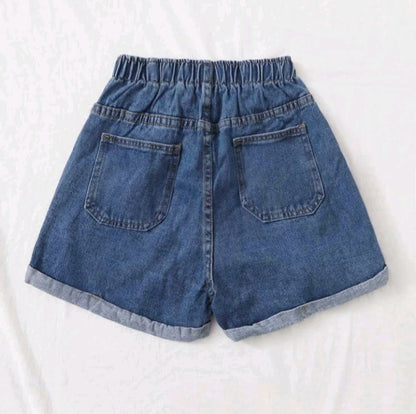 Denim Crush Shorts de Mezclilla con Doblez F25NY04