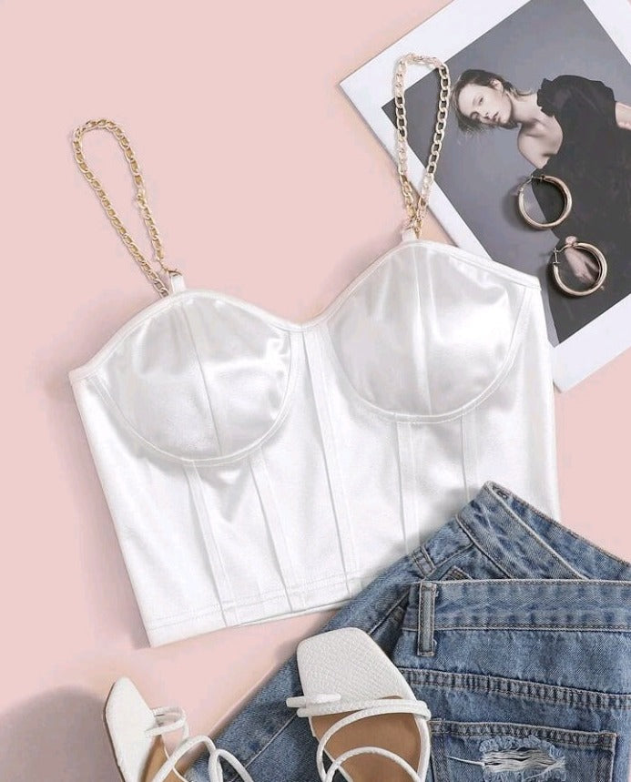 Top de Tirantes Bustier con Cadena AQ01