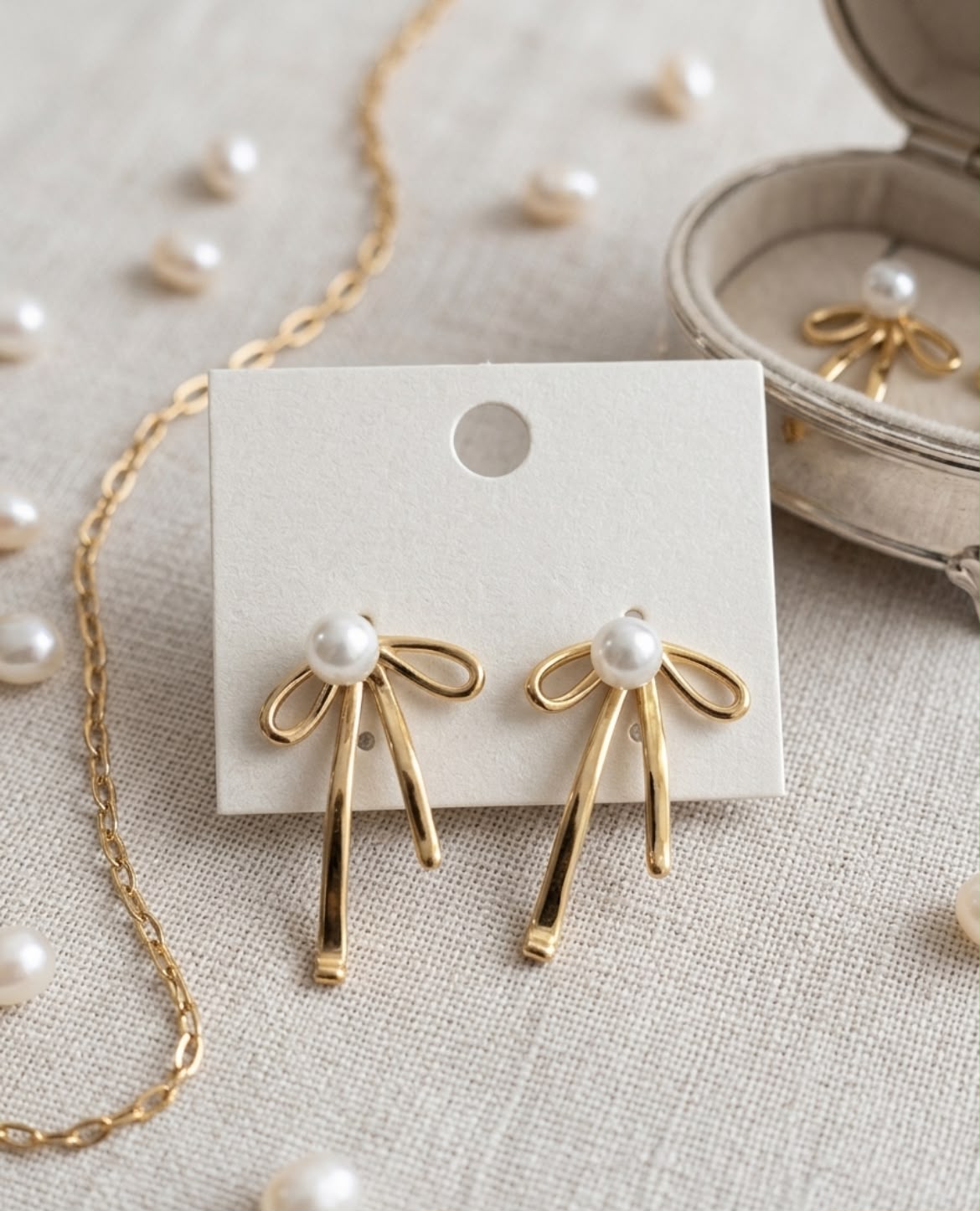 MOÑO DE PERLA PENDIENTES J26AE03