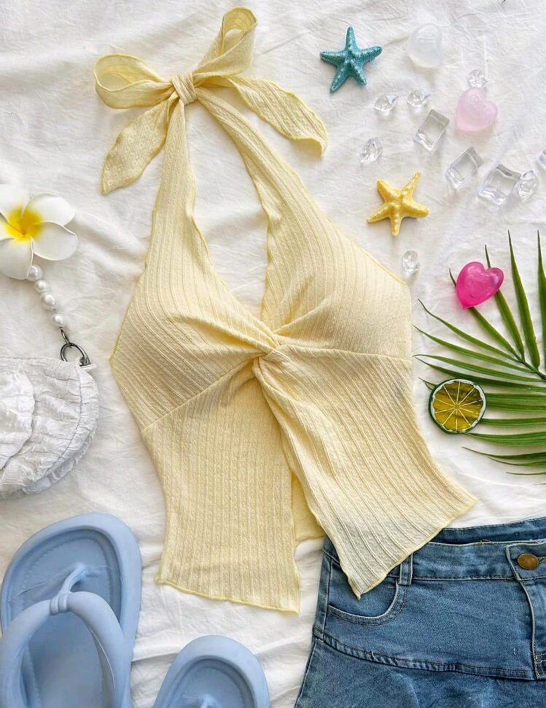 Camiseta sin mangas Halter con espalda abierta A25PÑ04