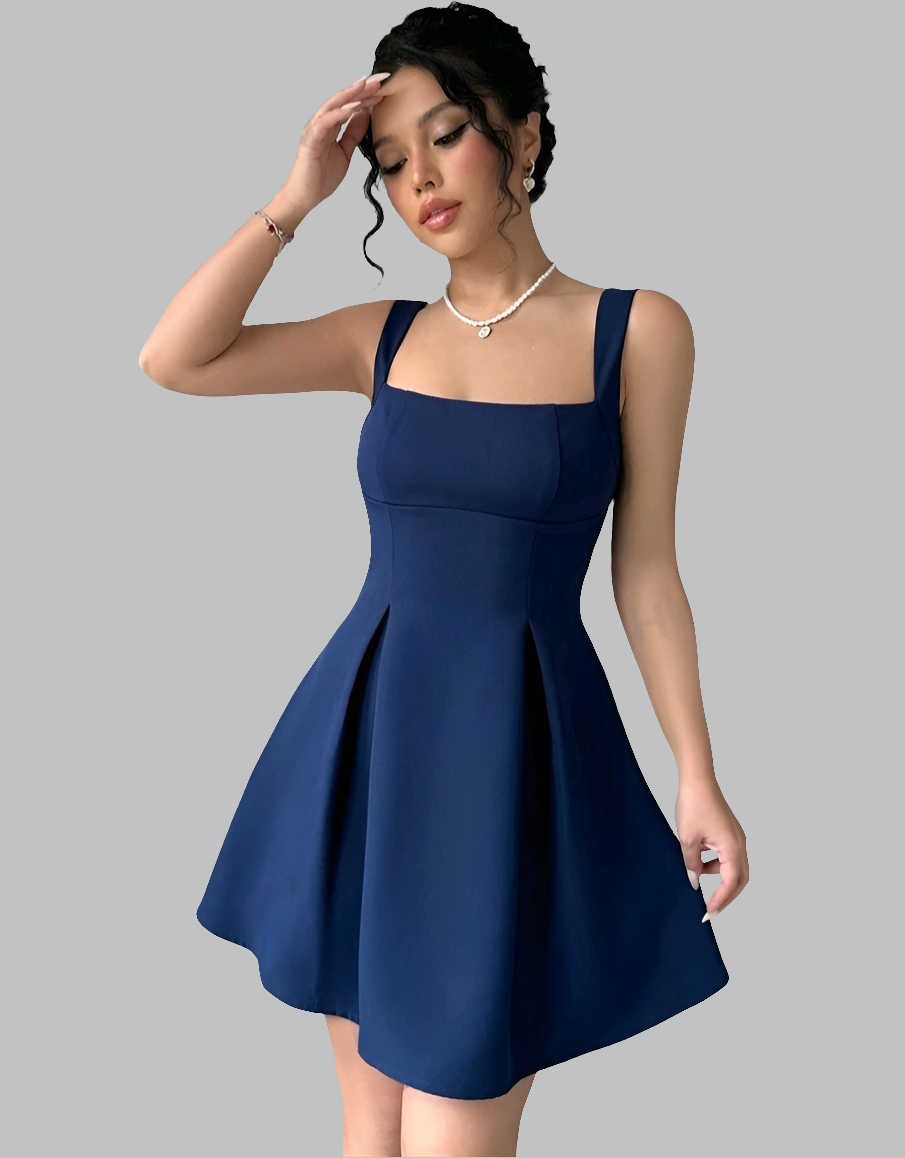 Elegancia Lineal Vestido Casual de Cintura Marcada F25KN06