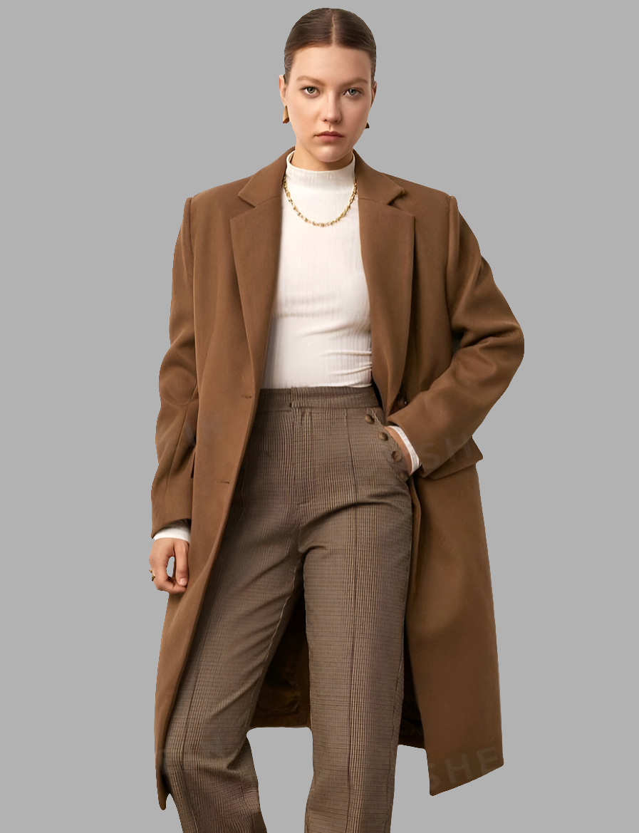 Abrigo de Cuello con Solapa y Doble Bolsillo IA06