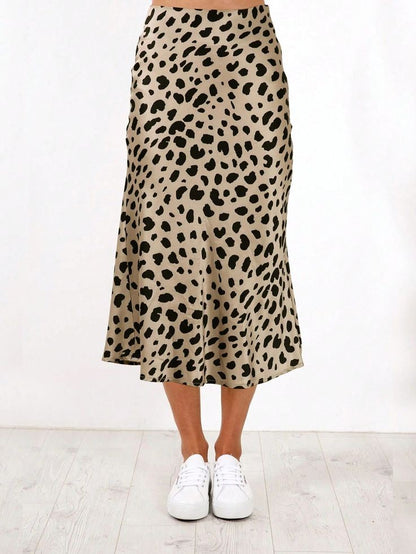 Falda Midi con Estampado de Leopardo KT01