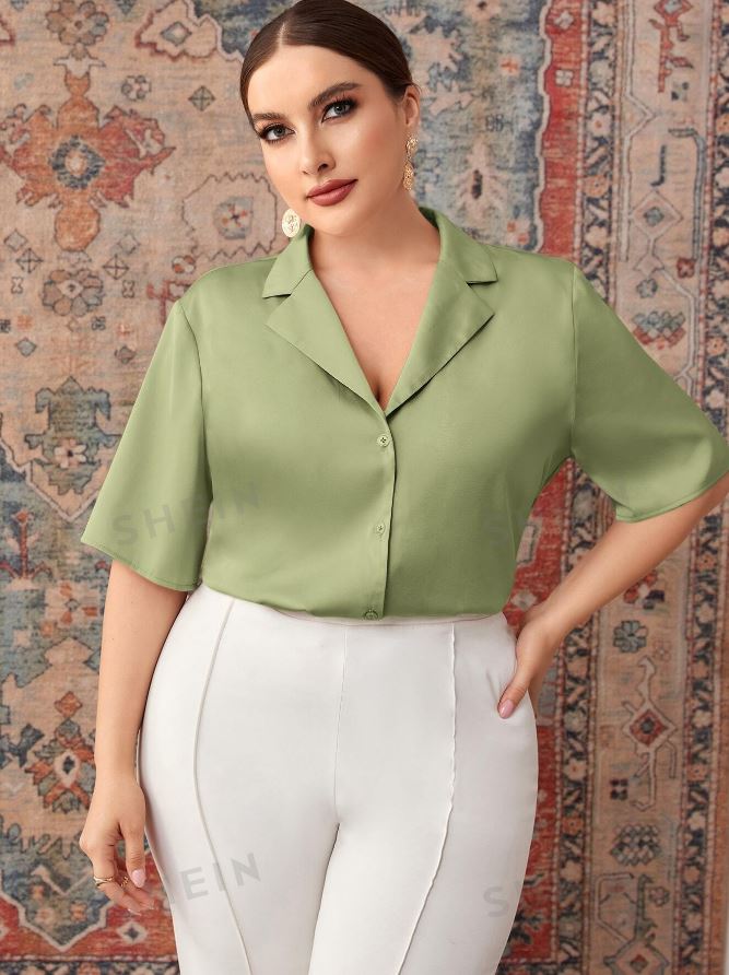 Blusa de cuello con solapa IH07