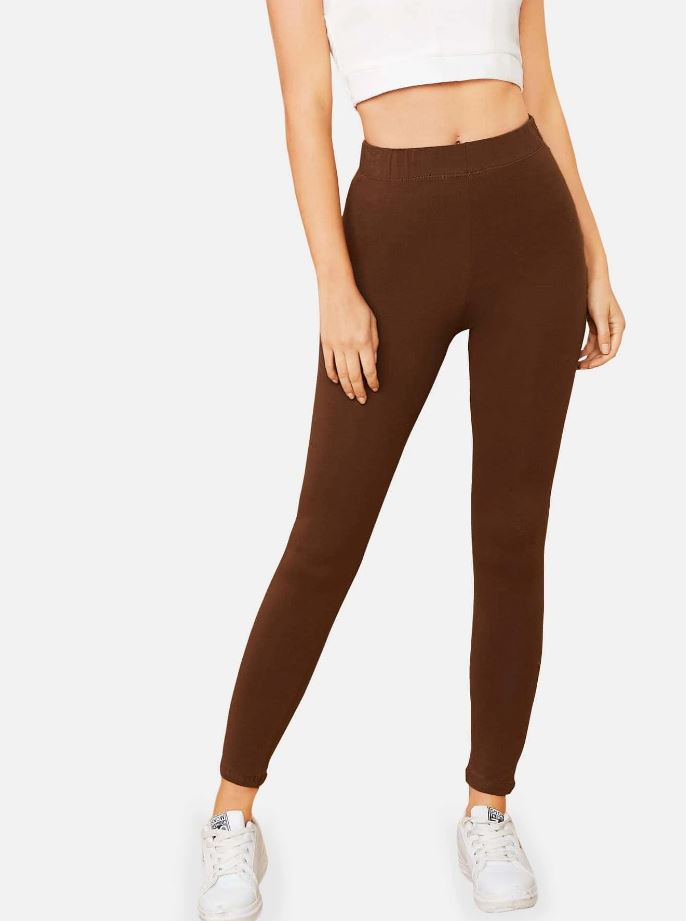 1 Pieza leggings de cultivo sólido (402)