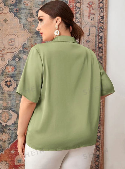 Blusa de cuello con solapa IH07