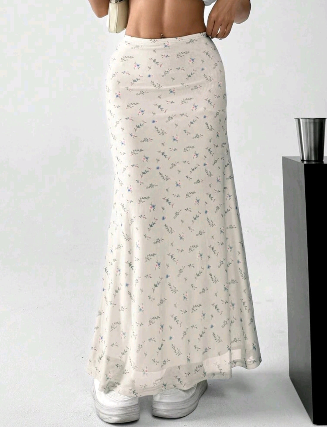 Falda casual de estilo floral A25PD05