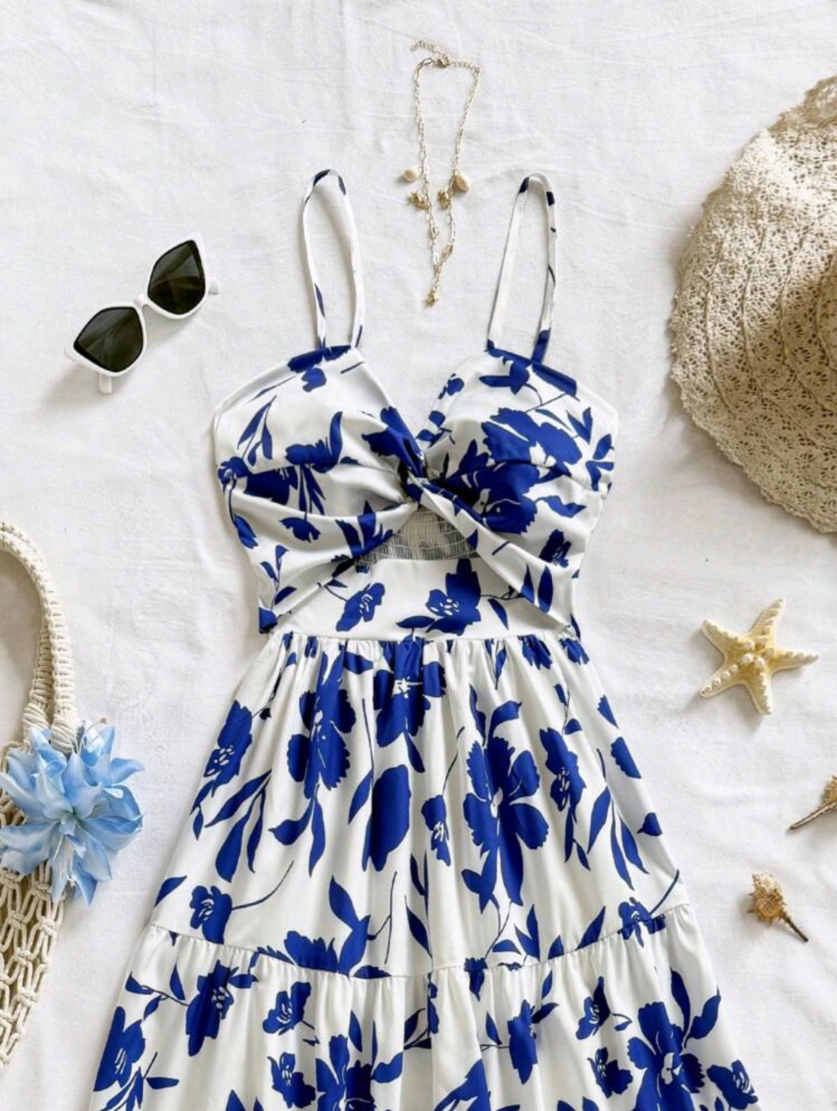 vestido de tirantes largo con estampado A25ÑX01