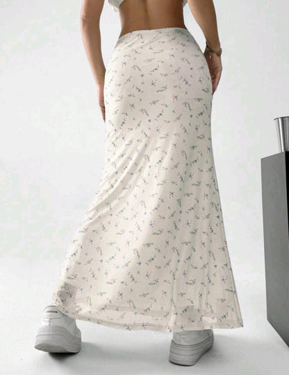 Falda casual de estilo floral A25PD05