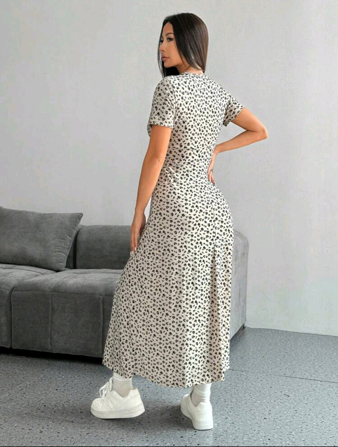 vestido casual de mujer con cintura ceñida A25PB04