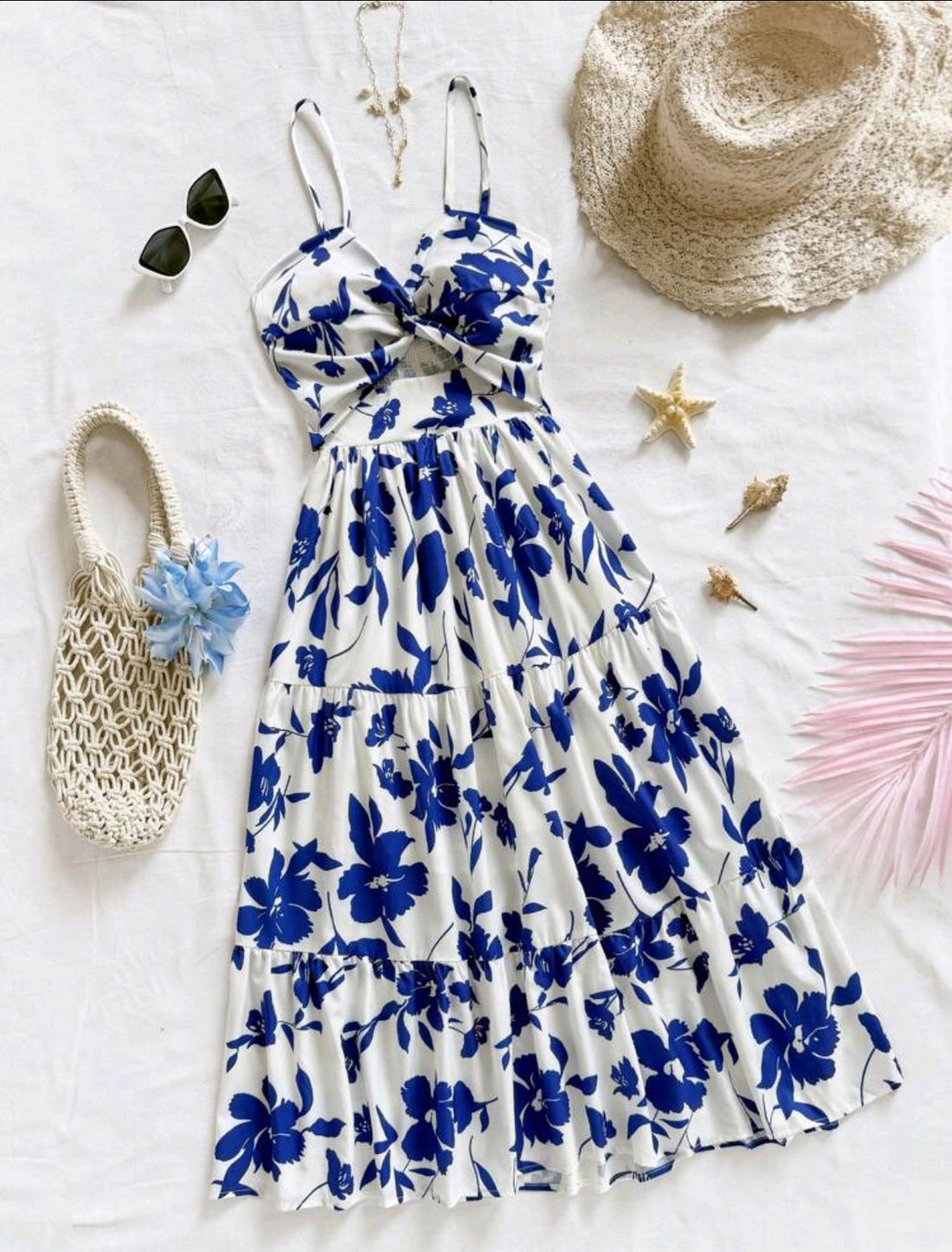 vestido de tirantes largo con estampado A25ÑX01