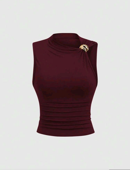 Blusa Ajustada con Volantes. S25UU01